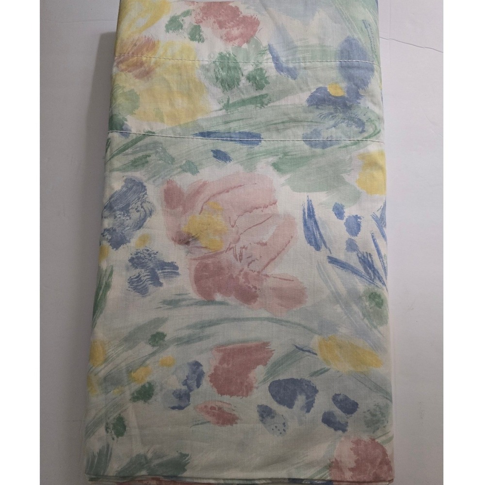 Vtg Cottagecore Croscill Home Fashions Floral Watercolor Window Valances 2pc Set
